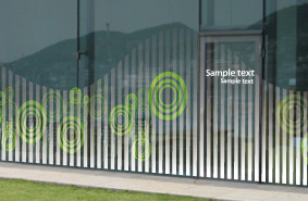 大面積のガラスを装飾