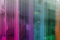 カラープリントのウィンドウ装飾